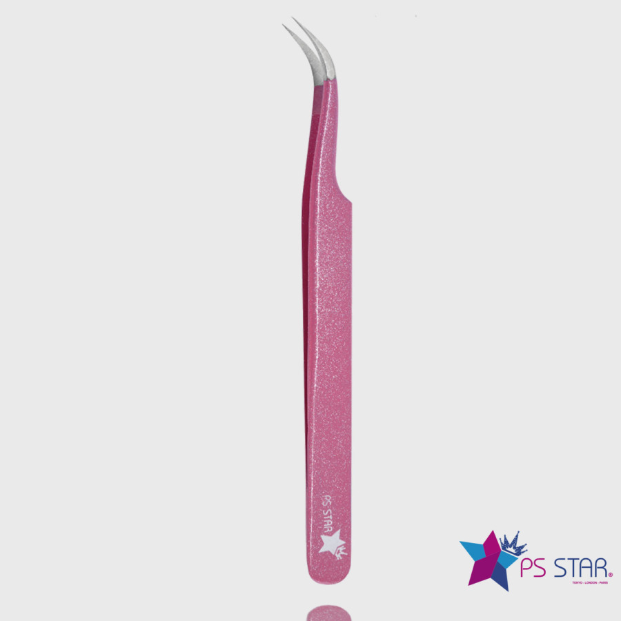 Curve Eyelash Tweezers ET262 Ps Star PRO Pink - Image 2