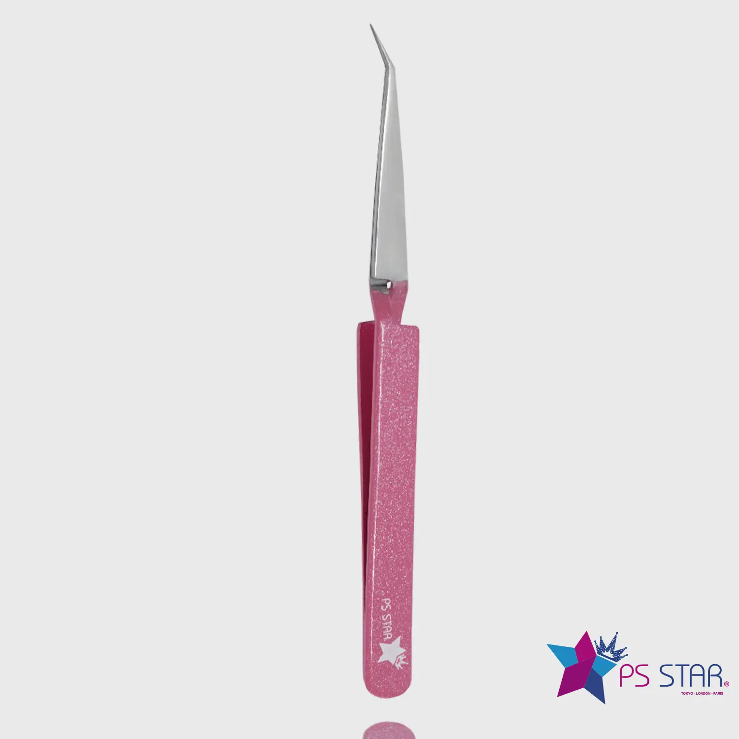 Curve Eyelash Tweezers EX212 X-Type Ps Star PRO Pink - Image 2