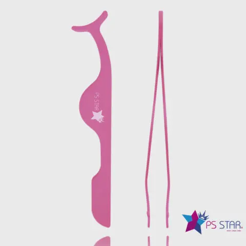 Professional Eyelash Tweezers Ps Star ET200 Pink Color