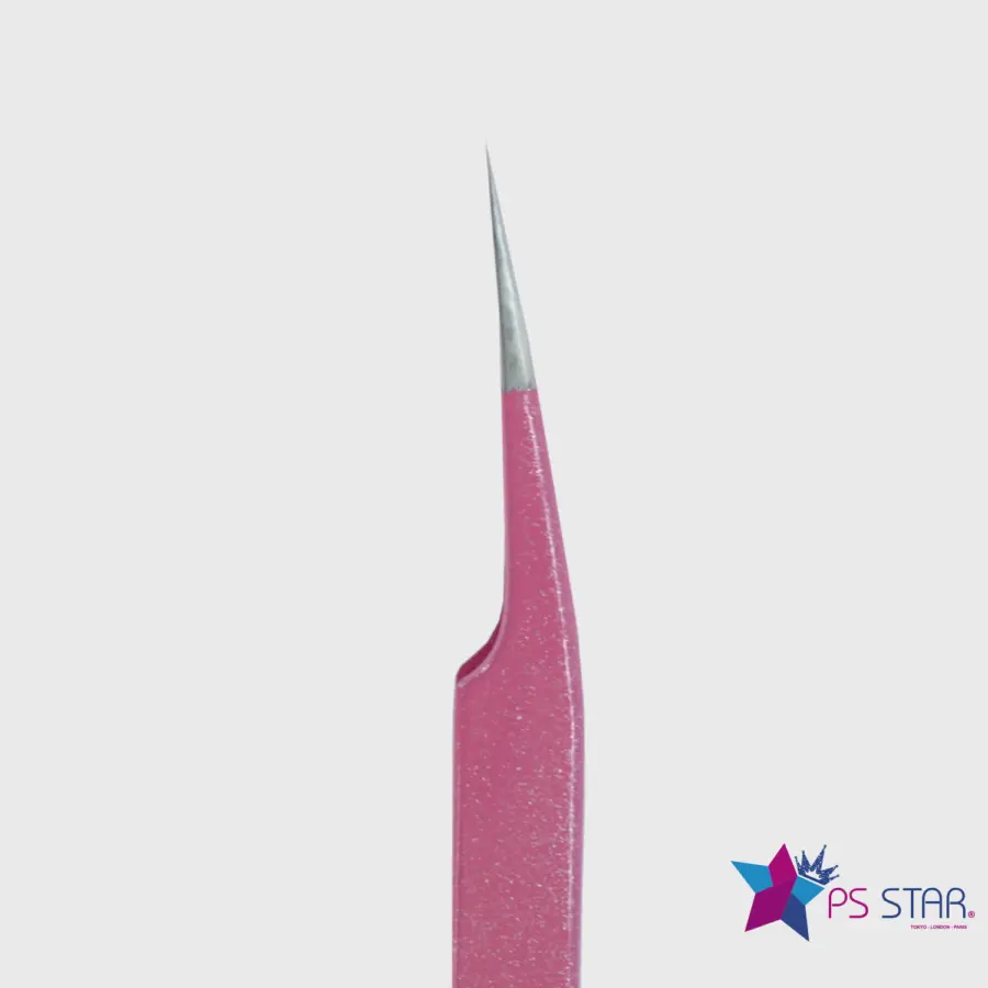 Straight Eyelash Tweezers ET260 Ps Star PRO Pink - Image 3