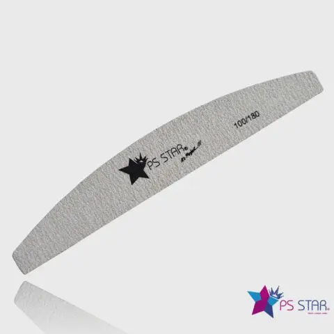 Ps Star NFP22 Professional Zebra Nail Files 100/180 Half Moon, Pack of 25 files.