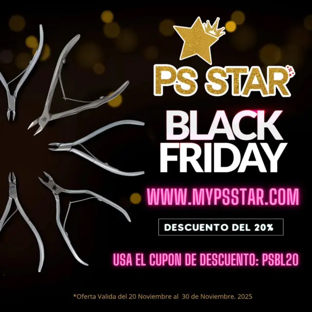 💛 BLACK FRIDAY PS STAR 💛
Es el momento de renovar tus herramientas profesionales de manicure y pedicure.
Solo hasta el 30 de noviembre obtén 20% de descuento en tu compra usando el cupón PSBL20.

Más precisión, más higiene, más clientes felices… y tú ahorrando. 🙌
Entra a la tienda, agrega tus favoritos y escribe PSBL20 al pagar.
Después del 30, tu cerebro dirá “¿por qué no compré antes?” 😅⏰

💛  PS STAR BLACK FRIDAY 💛
Time to upgrade your professional manicure & pedicure tools.
Get 20% OFF on your order with coupon PSBL20 until November 30.

More precision, more hygiene, more happy clients… while you save. 🙌
Go to the store, add your favorites and type PSBL20 at checkout.
After the 30th your brain will say: “Why didn’t I buy earlier?” 😅⏰

#psstar_itsperfect #BlackFriday #BlackFridaySale #BlackFridayDeals #nails #nailart #nailsofinstagram #manicure #pedicure #nailtech #nailtools #beautyprofessionals